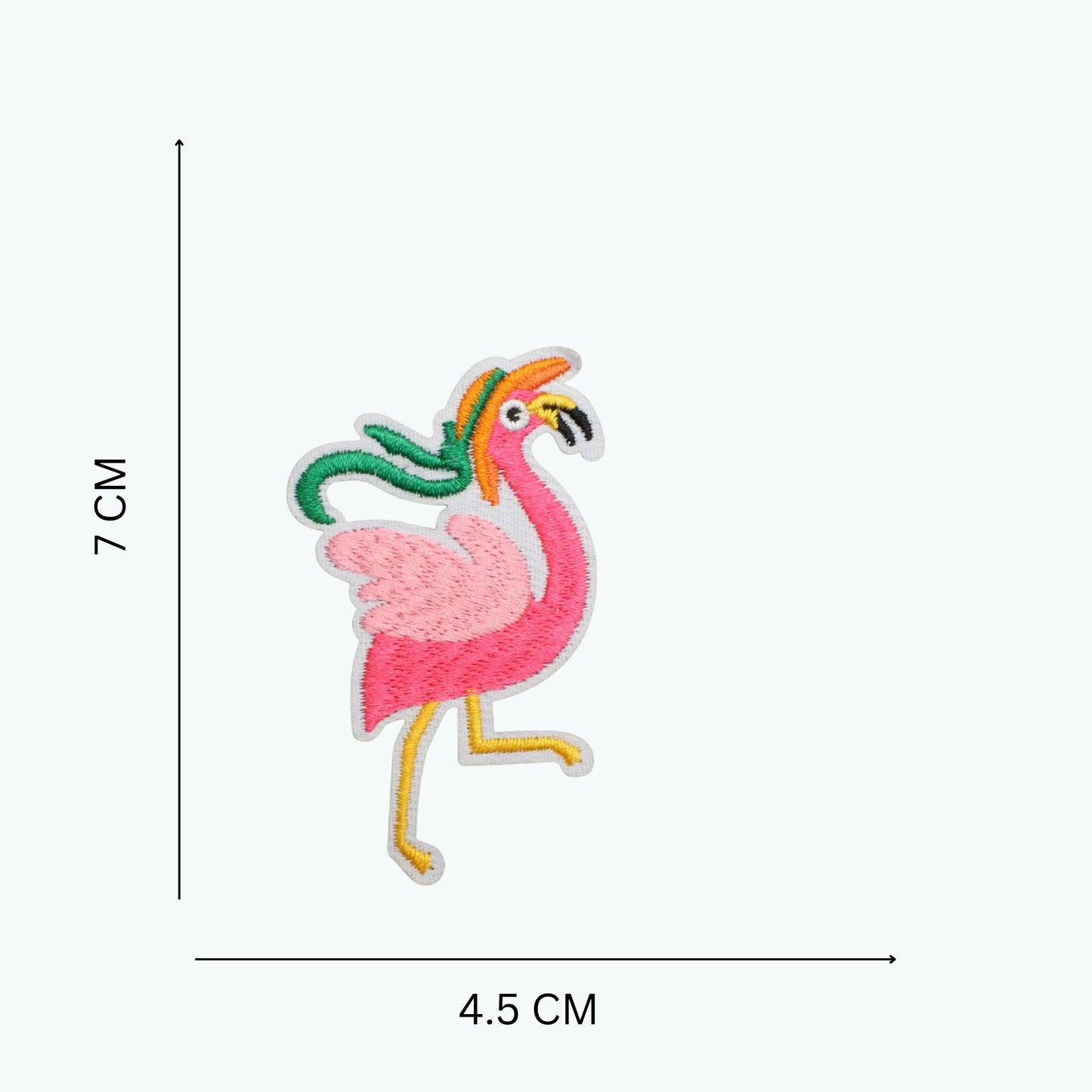 Pink Flamingo Embroidered Iron-On Patch for Clothes, Tote Bags, Caps & Shoes – DIY Fashion Accessory