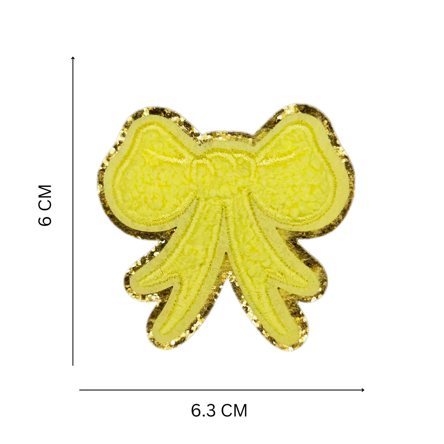 Cute Bowknot Shape Chenille Patch – Iron-On Glitter Applique for Clothing & Accessories