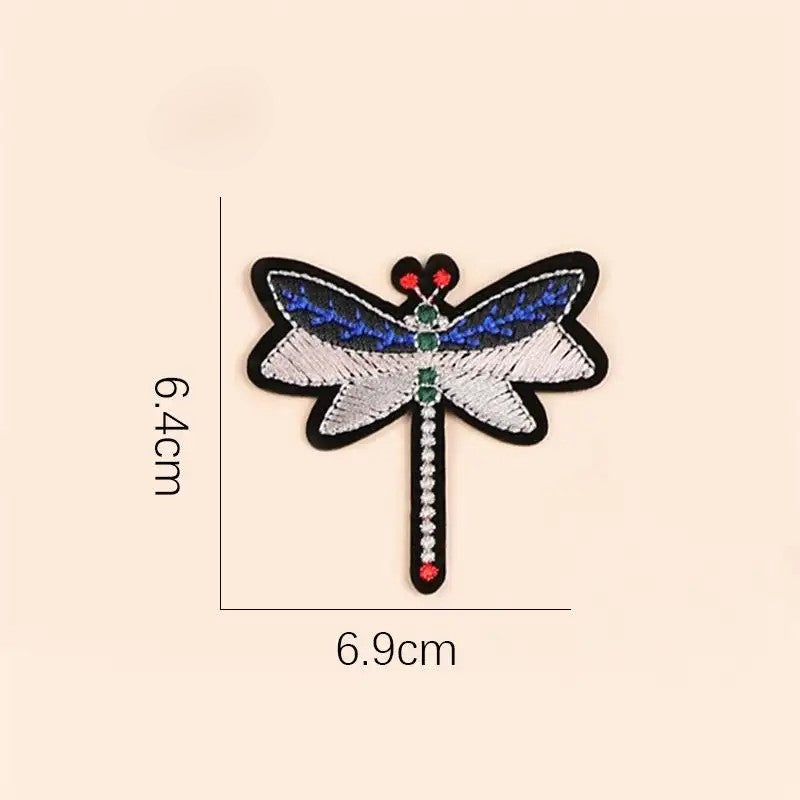 Iron On Embroidered Dragonfly Patch – Whimsical Insect Design for Clothes, Bags & DIY Decoration