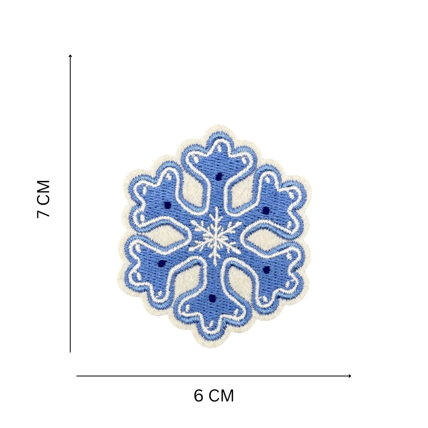 Blue Snowflake Iron-On Embroidered Patch