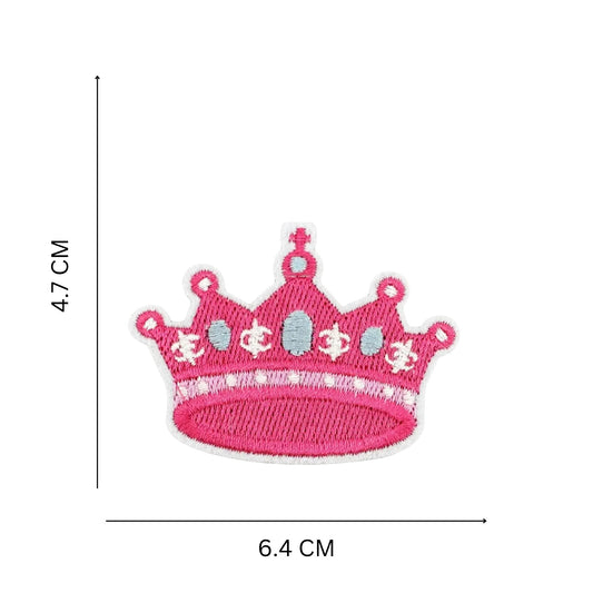 Pink Crown Iron On Patch for Kids Clothes and Accessories