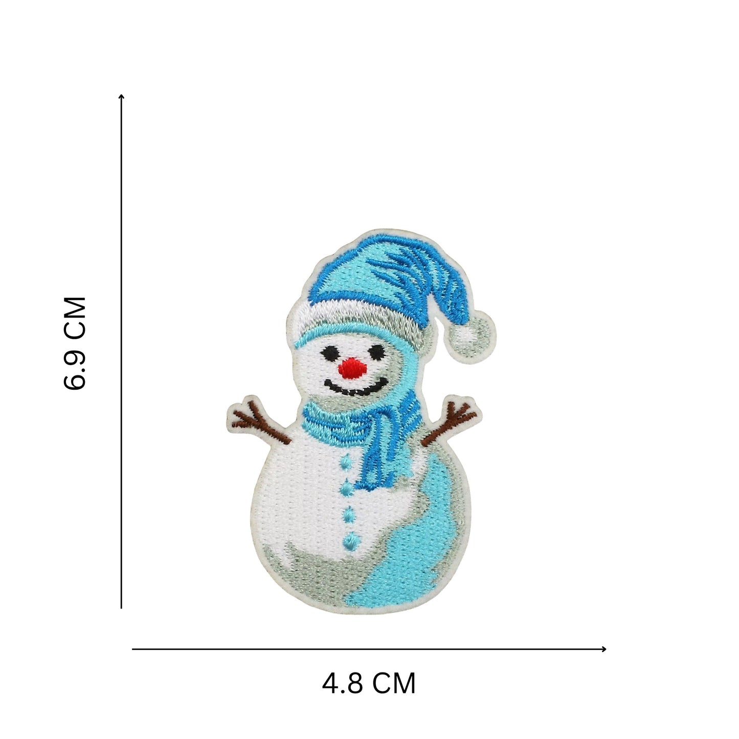 Christmas Snowman Embroidered Iron On Patch