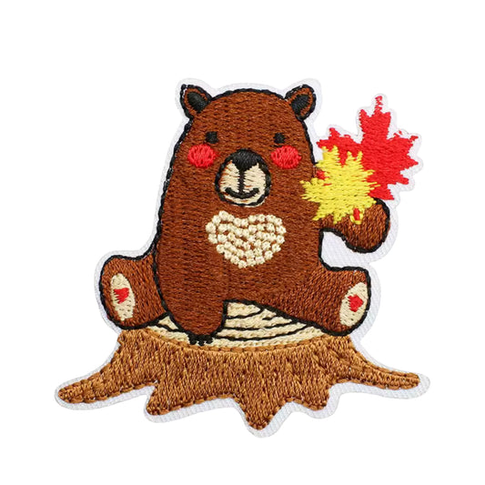 Cute Beaver Iron On Embroidery Patch for Clothing and Accessories