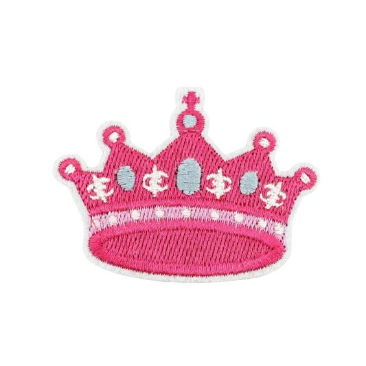 Pink Crown Iron On Patch for Kids Clothes and Accessories