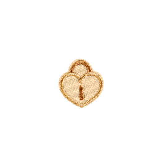 Mini Heart Lock Embroidered Iron On Patch for Personalized Bags, Apparel & Accessories
