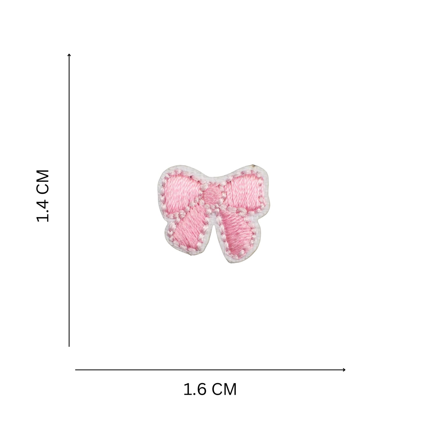 Mini Pink Bow Embroidered Iron On Patch for Clothes, Bags & Kidswear
