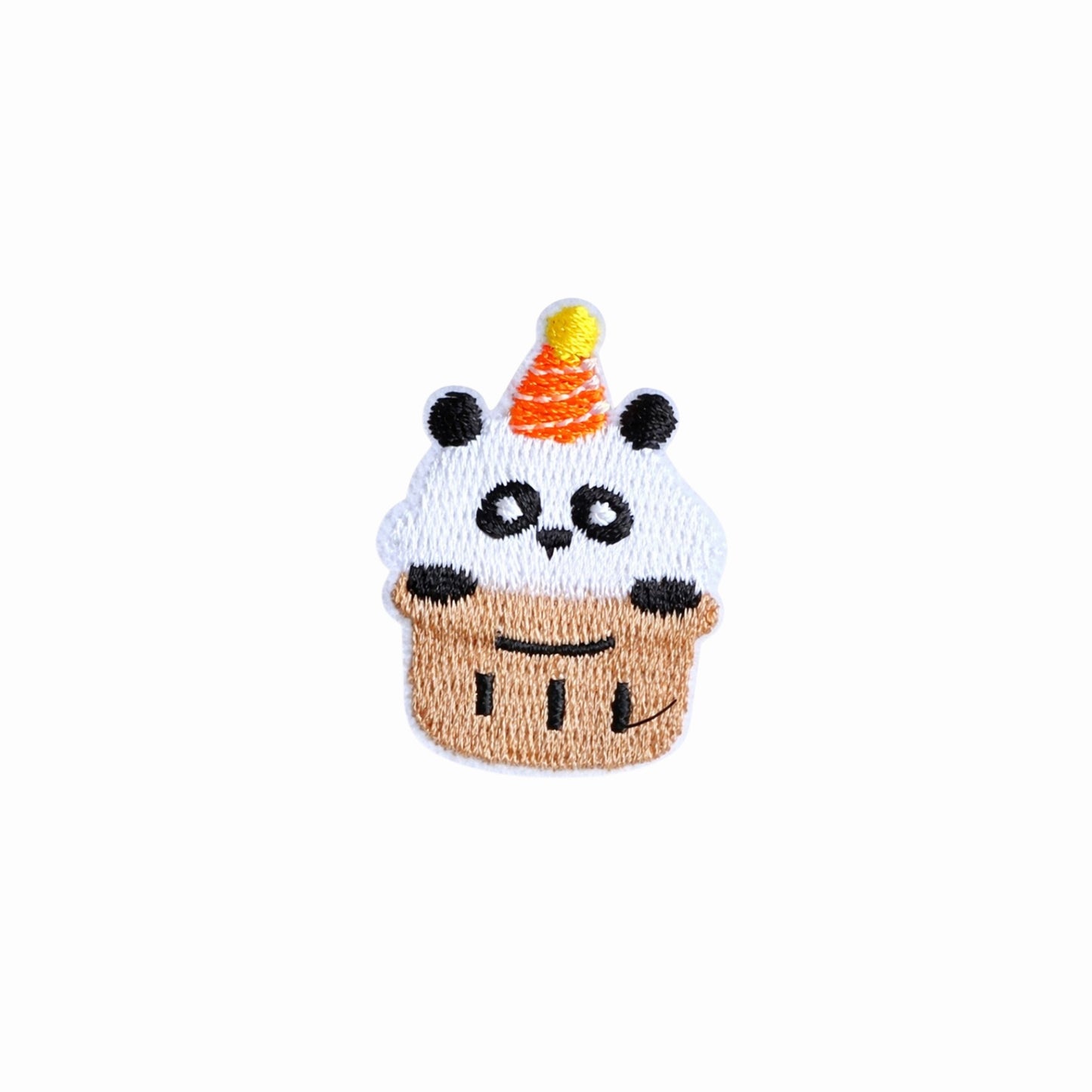 Mini Panda Cupcake Embroidered Iron On Patch