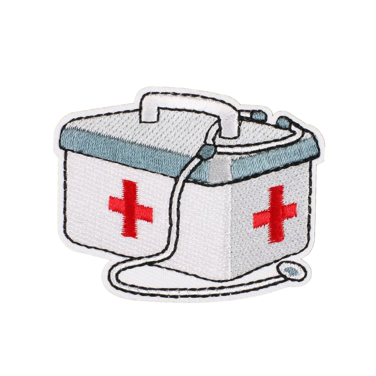 First Aid Box Embroidered Patch – Iron-On/Sew-On Patch for Bags, Jackets & Scrubs
