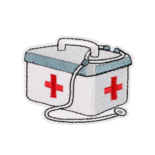 First Aid Box Embroidered Patch – Iron-On/Sew-On Patch for Bags, Jackets & Scrubs