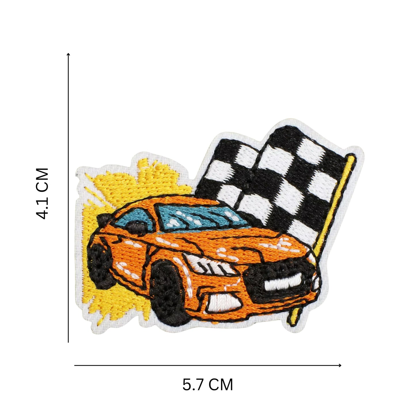 Racing Car Embroidered Iron On Patch - Set of 5