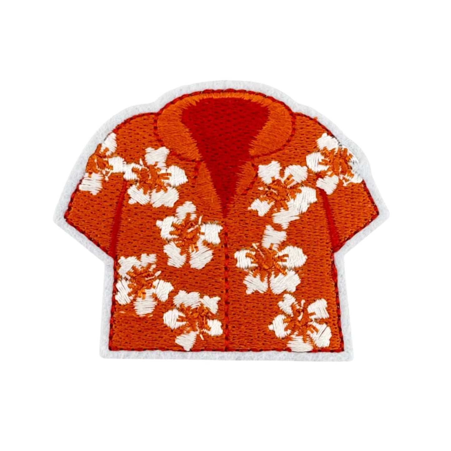 Floral Hawaiian Shirt Embroidery Patch for Denim Backpacks and Fashion Customisation