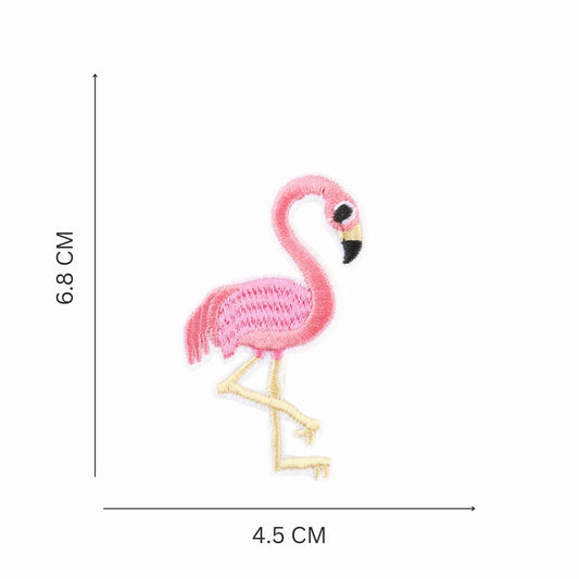 Elegant Pink Flamingo Embroidered Iron On Patch