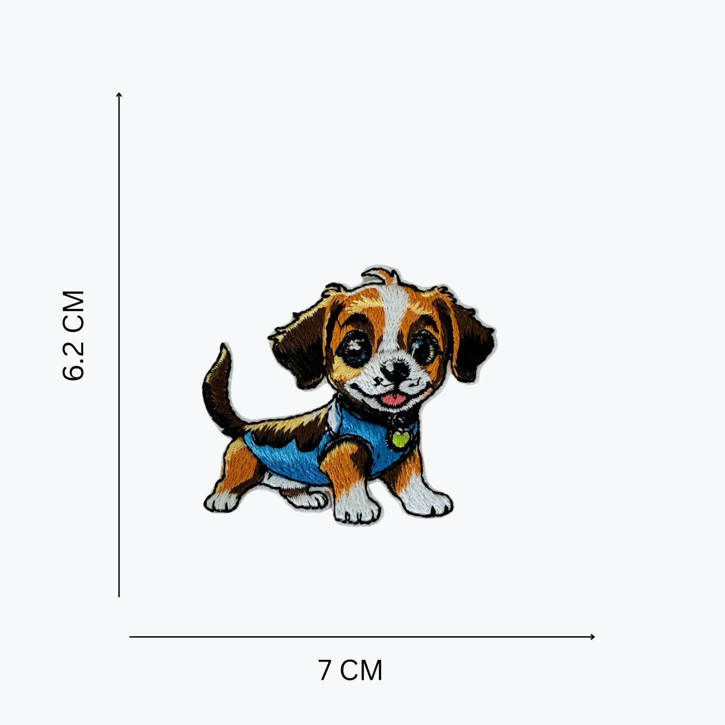 Full-Size Realistic Dog Embroidery Iron-On Patch – Cute Detailed Pet Patch for Clothes, Bags & Jackets