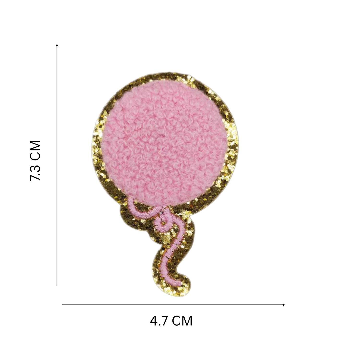 Balloon Shape Chenille Patch – Iron-On Glitter Applique for Jackets, Bags & Crafts
