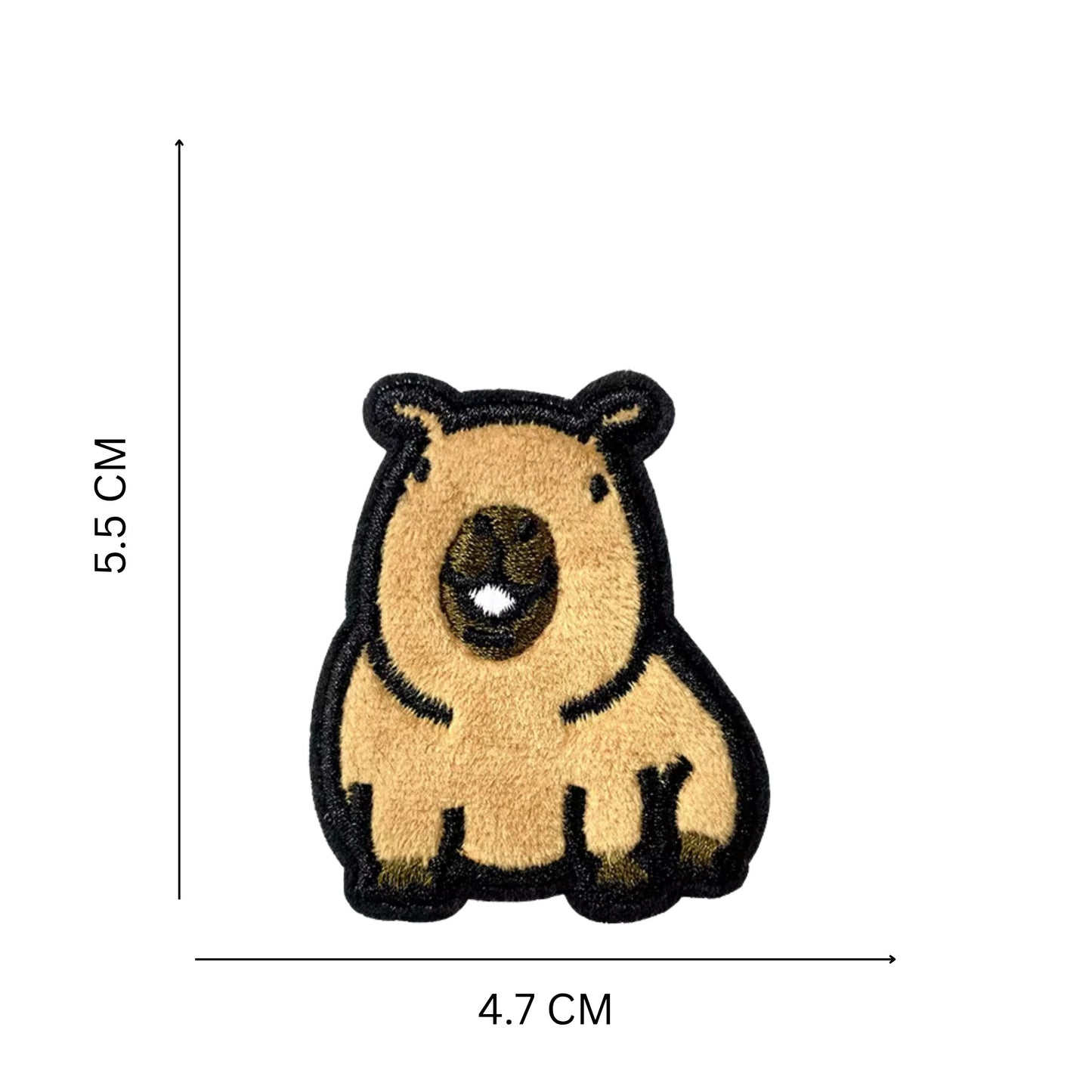 Velvet Texture Capybara Iron-On & Self-Stick Patches – Cute Animal Appliques for T-Shirts, Hoodies & Hats