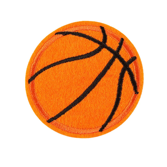 Orange Basketball Iron On Patch for Clothes & Accessories