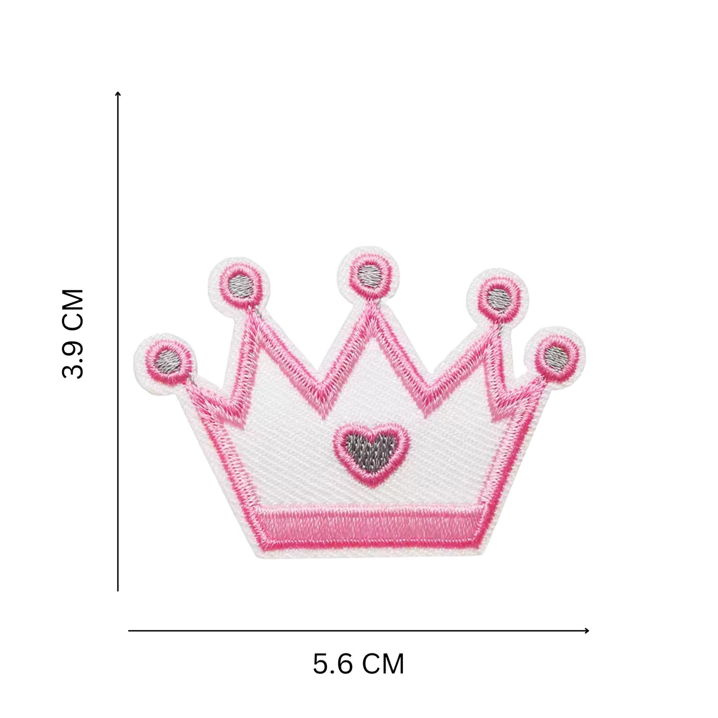 Pink Crown Embroidered Iron On Patch for Kids Clothing & Accessories
