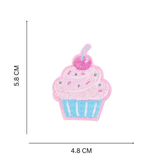 Pastel Cupcake Embroidered Iron On Patch for Clothing and Accessories