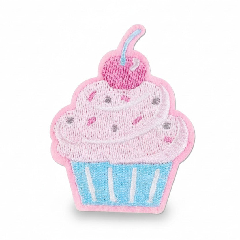 Pastel Cupcake Embroidered Iron On Patch for Clothing and Accessories