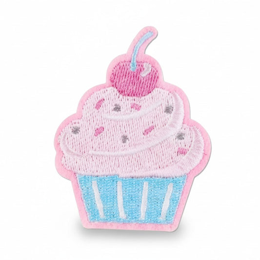 Pastel Cupcake Embroidered Iron On Patch for Clothing and Accessories