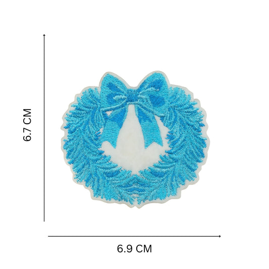 Embroidered Winter Wreath Iron On Patch