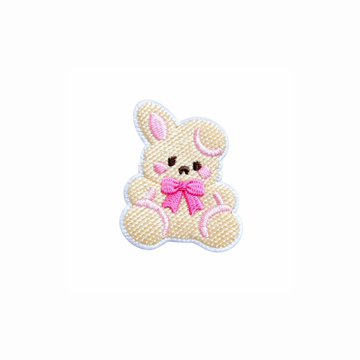 Mini Bunny Bow Embroidered Iron On Patch