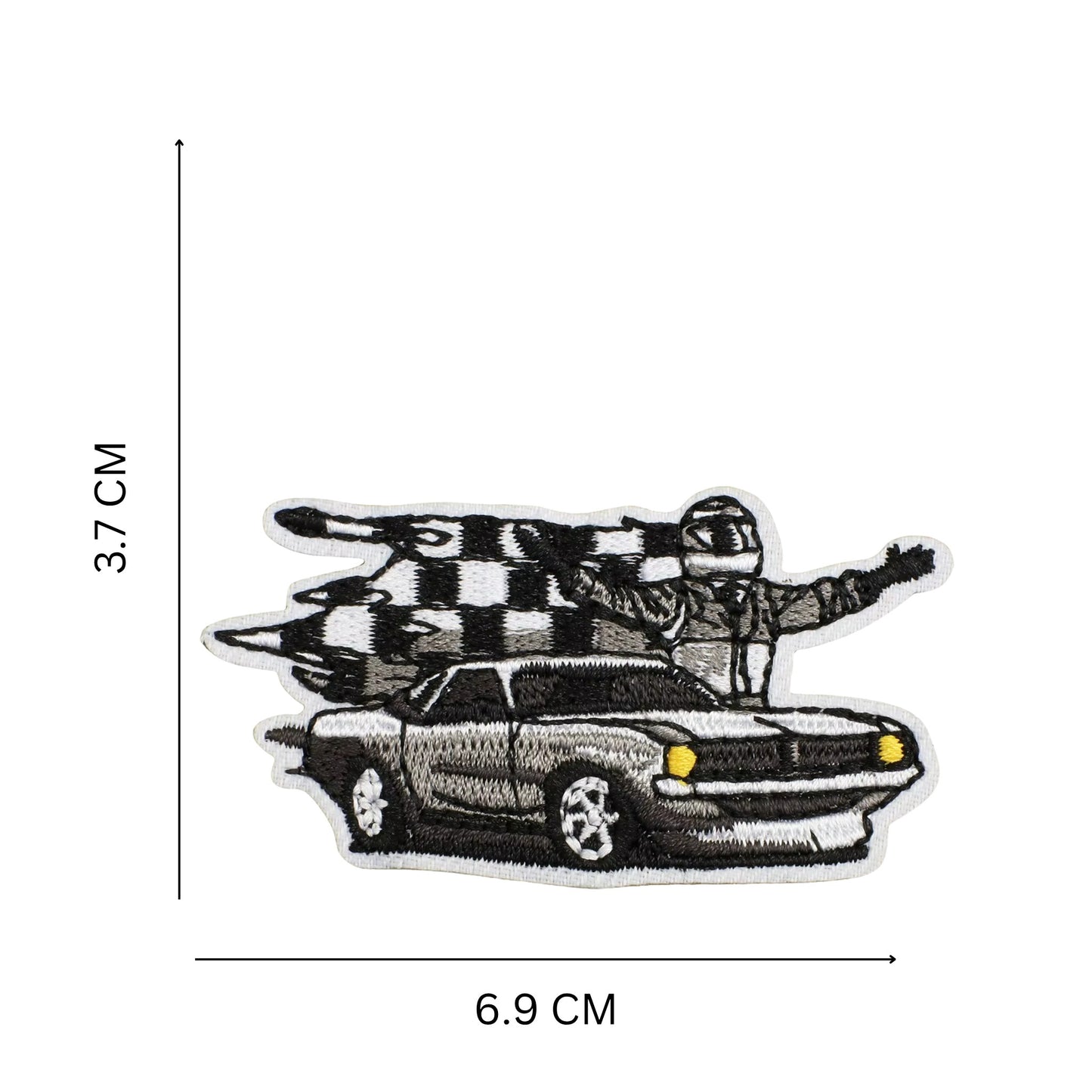 Racing Car Embroidered Iron On Patch - Set of 5