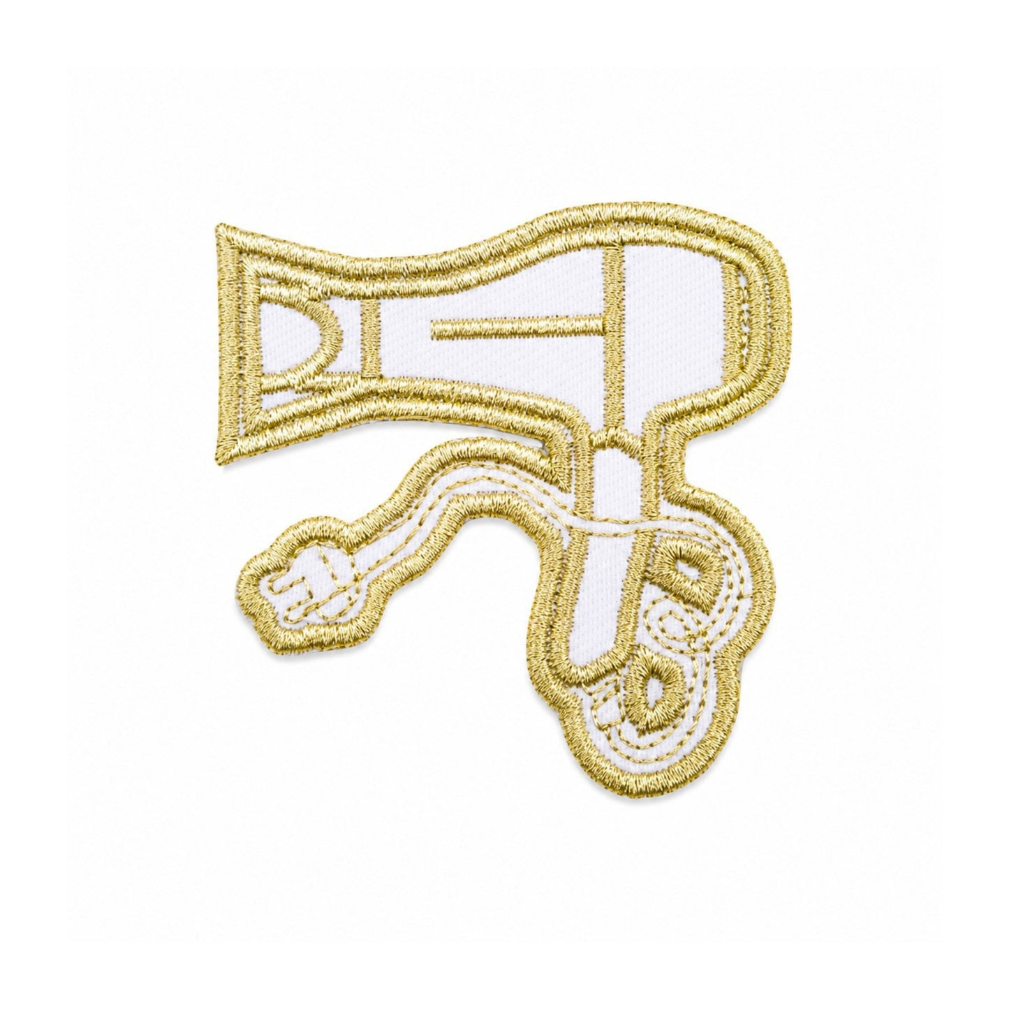 Vintage Hair Dryer Gold Embroidered Iron On Patch