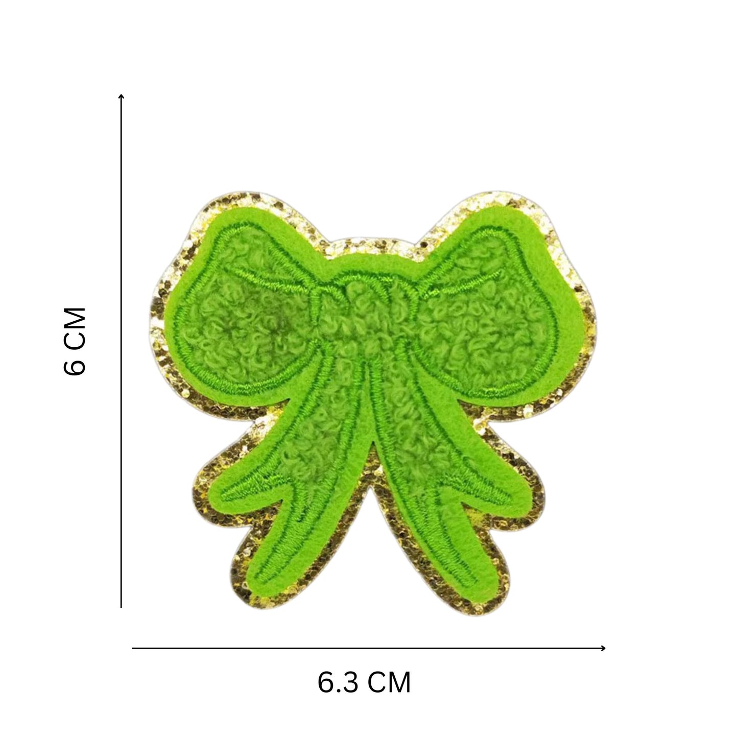 Cute Bowknot Shape Chenille Patch – Iron-On Glitter Applique for Clothing & Accessories