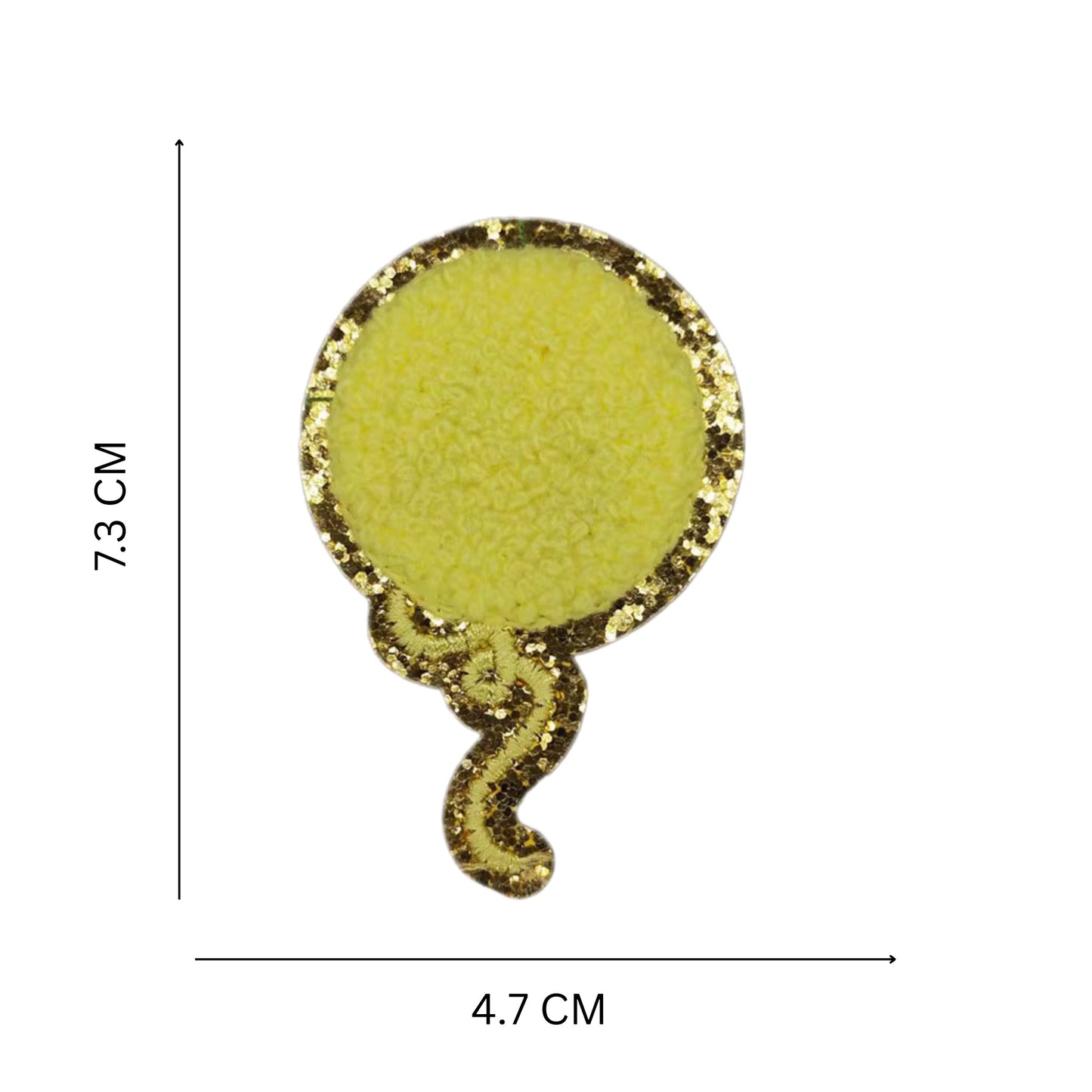 Balloon Shape Chenille Patch – Iron-On Glitter Applique for Jackets, Bags & Crafts