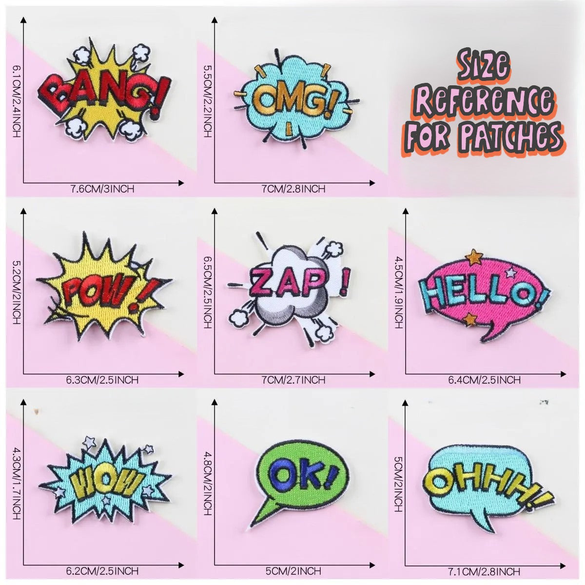 Self-Adhesive/ Iron-On Funny Words Letter Patches – Playful Embroidered Patches for Clothes, Bags, Accessories & More