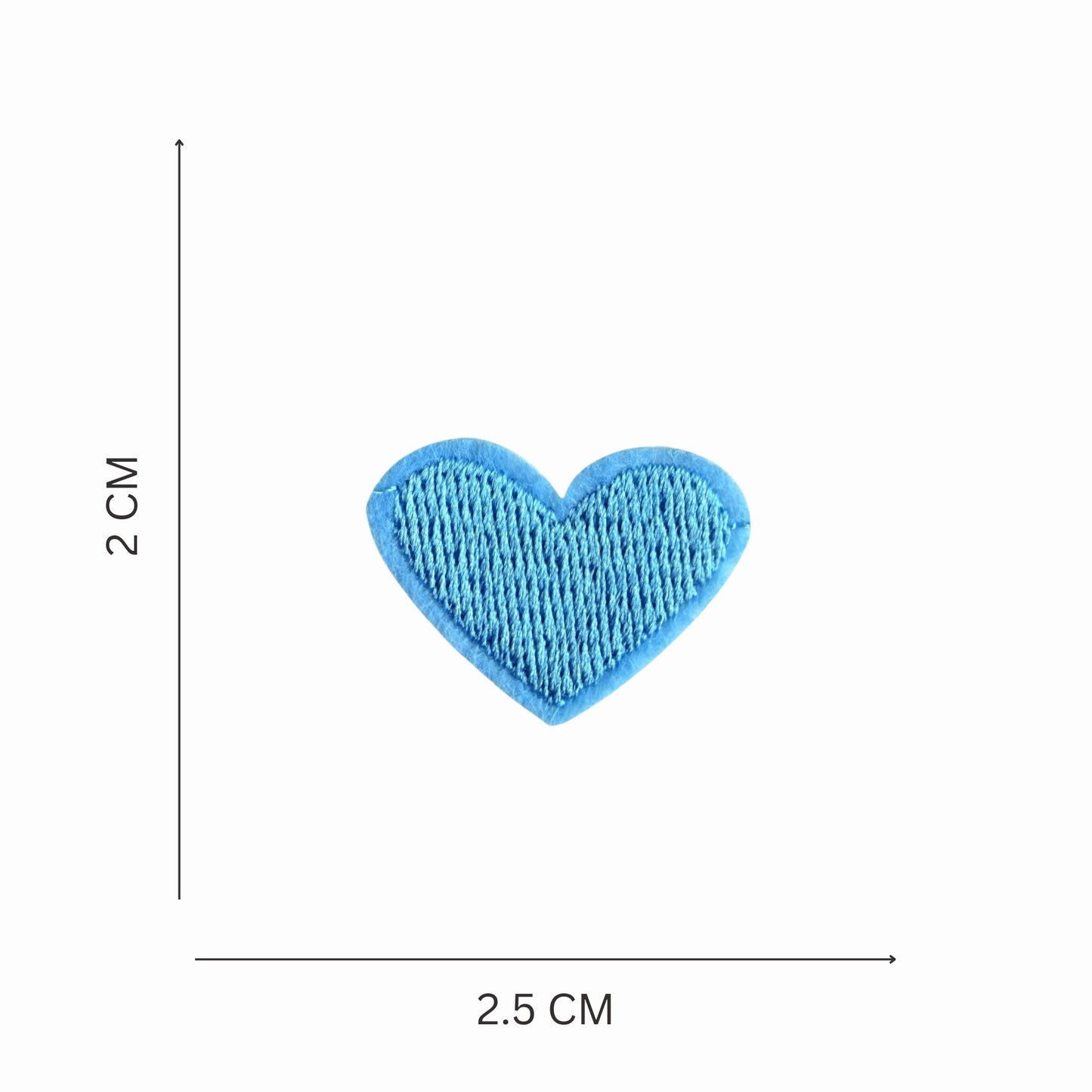 Multicolor Embroidered Heart Iron On Patch - Set of 20