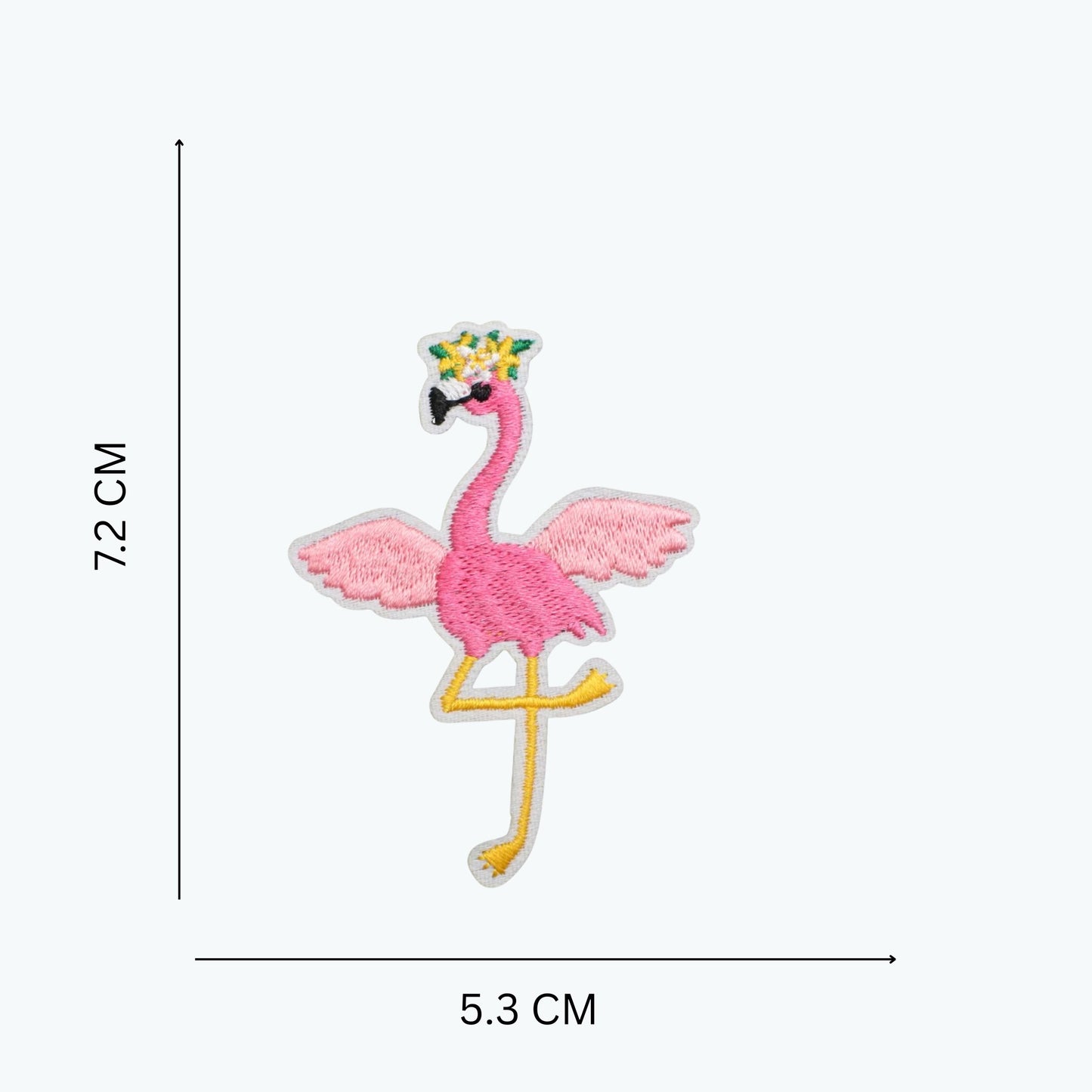 Pink Flamingo Embroidered Iron-On Patch for Clothes, Tote Bags, Caps & Shoes – DIY Fashion Accessory