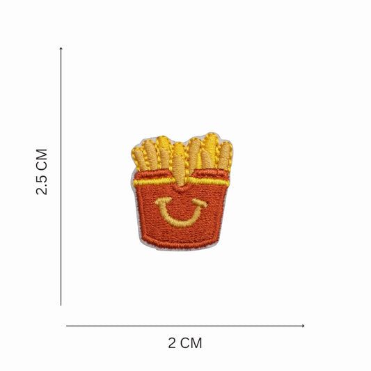 Mini Smiley Fries Embroidered Iron On Patch