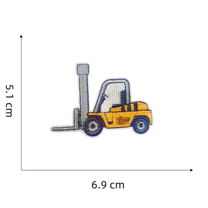 Iron On Construction Vehicle Embroidered Patch Set – Pack of 7 Excavator, Digger & Truck Designs for Kids’ Clothes, Bags & DIY Projects