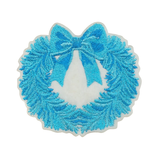Embroidered Winter Wreath Iron On Patch
