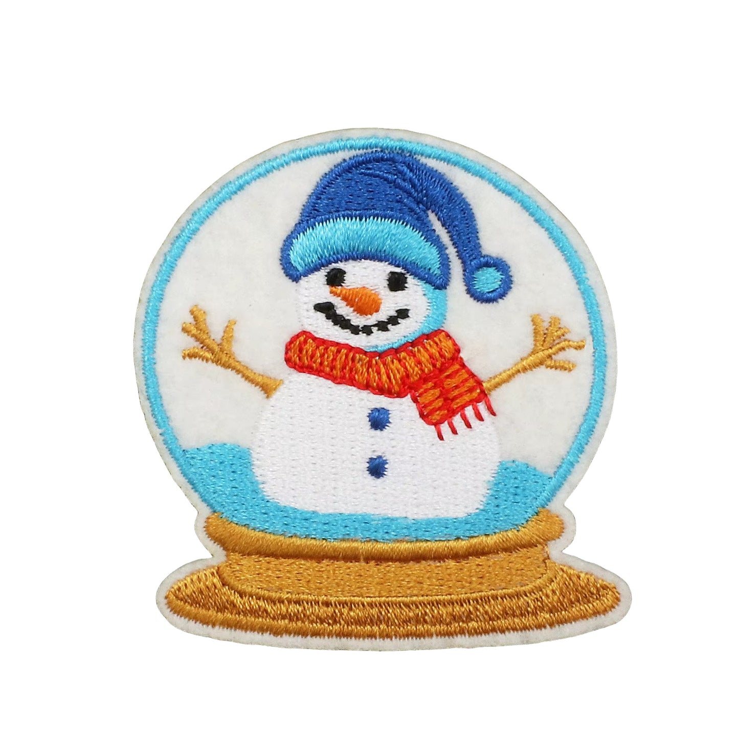 Holiday Snowman Globe Iron On/Sew On Patch