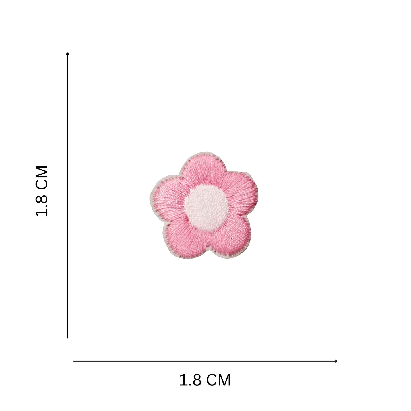 Mini Pink Flower Embroidered Iron On Patch for Bags, Clothes & DIY