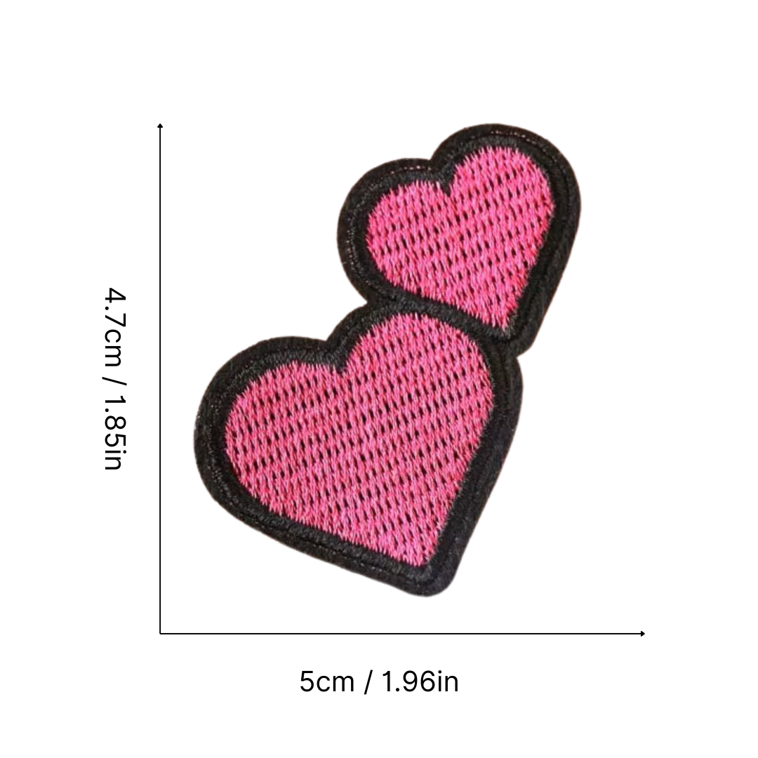 Iron-On/Sew-On Embroidered Heart Patches