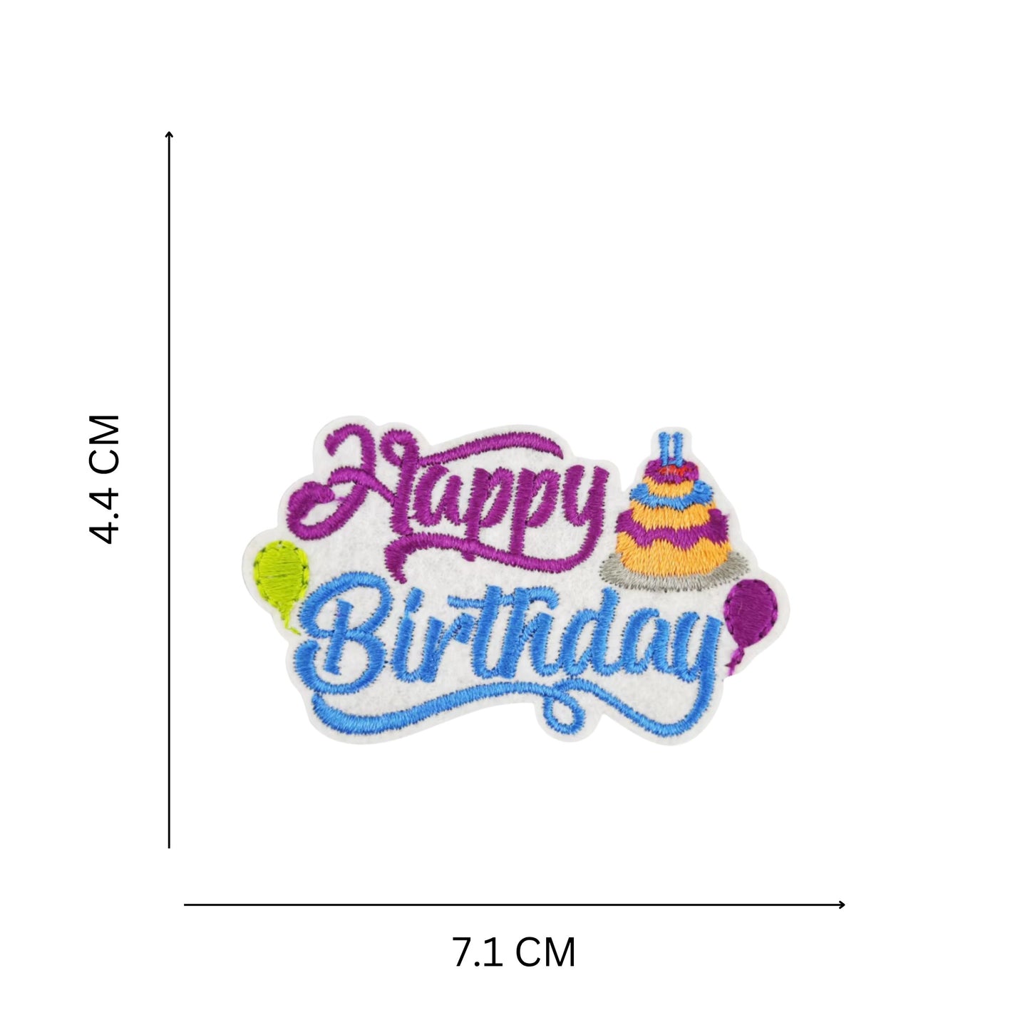Birthday Theme Embroidered Iron On Patches - Set of 11