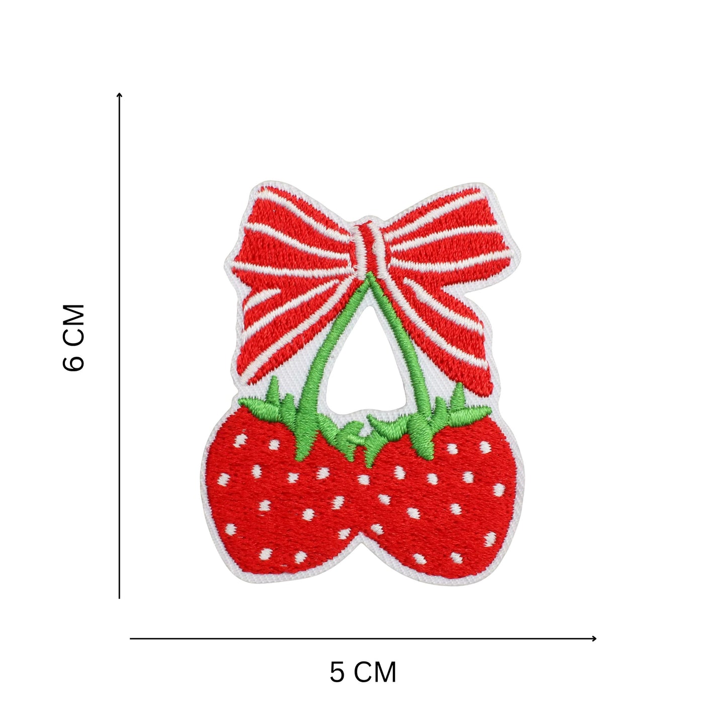 Embroidered Strawberry Bow Iron On