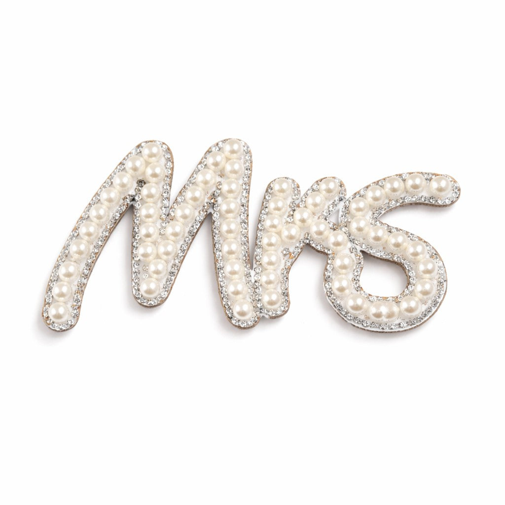 Rhinestone Pearl Bride, Babe & Mrs Iron On & Stick On Patch