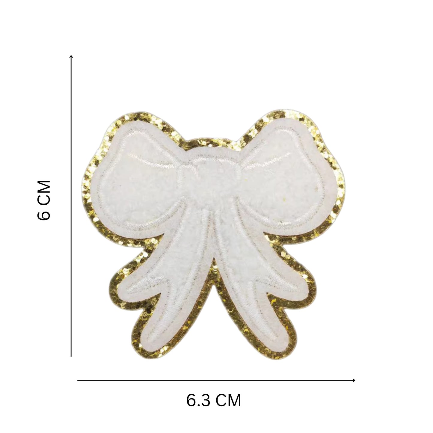 Cute Bowknot Shape Chenille Patch – Iron-On Glitter Applique for Clothing & Accessories