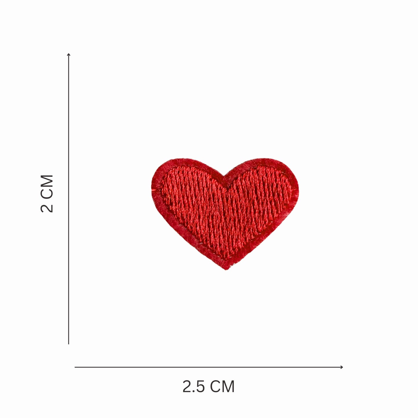 Multicolor Embroidered Heart Iron On Patch - Set of 20