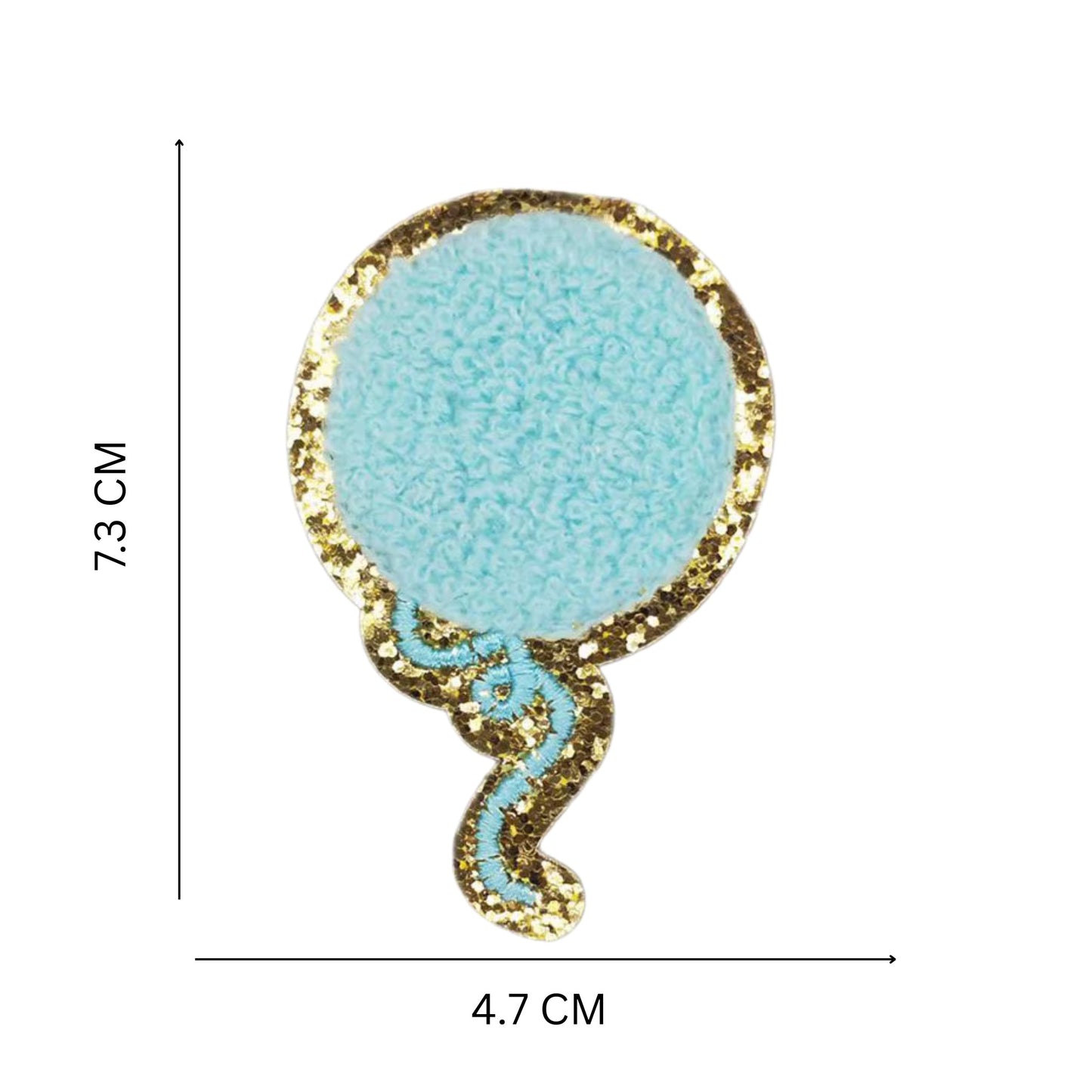 Balloon Shape Chenille Patch – Iron-On Glitter Applique for Jackets, Bags & Crafts