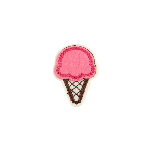 Pink Ice Cream Mini Iron On Patch for Bags, Clothes & Accessories