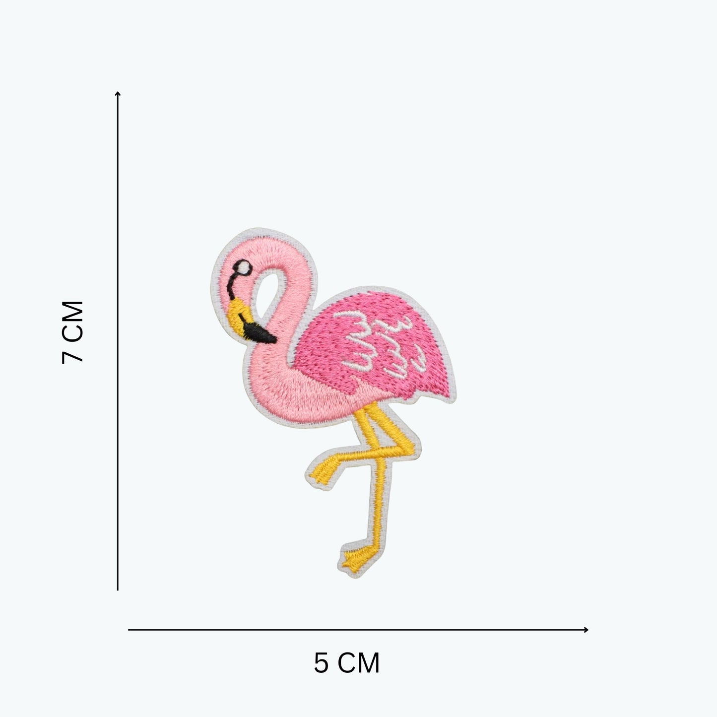 Pink Flamingo Embroidered Iron-On Patch for Clothes, Tote Bags, Caps & Shoes – DIY Fashion Accessory