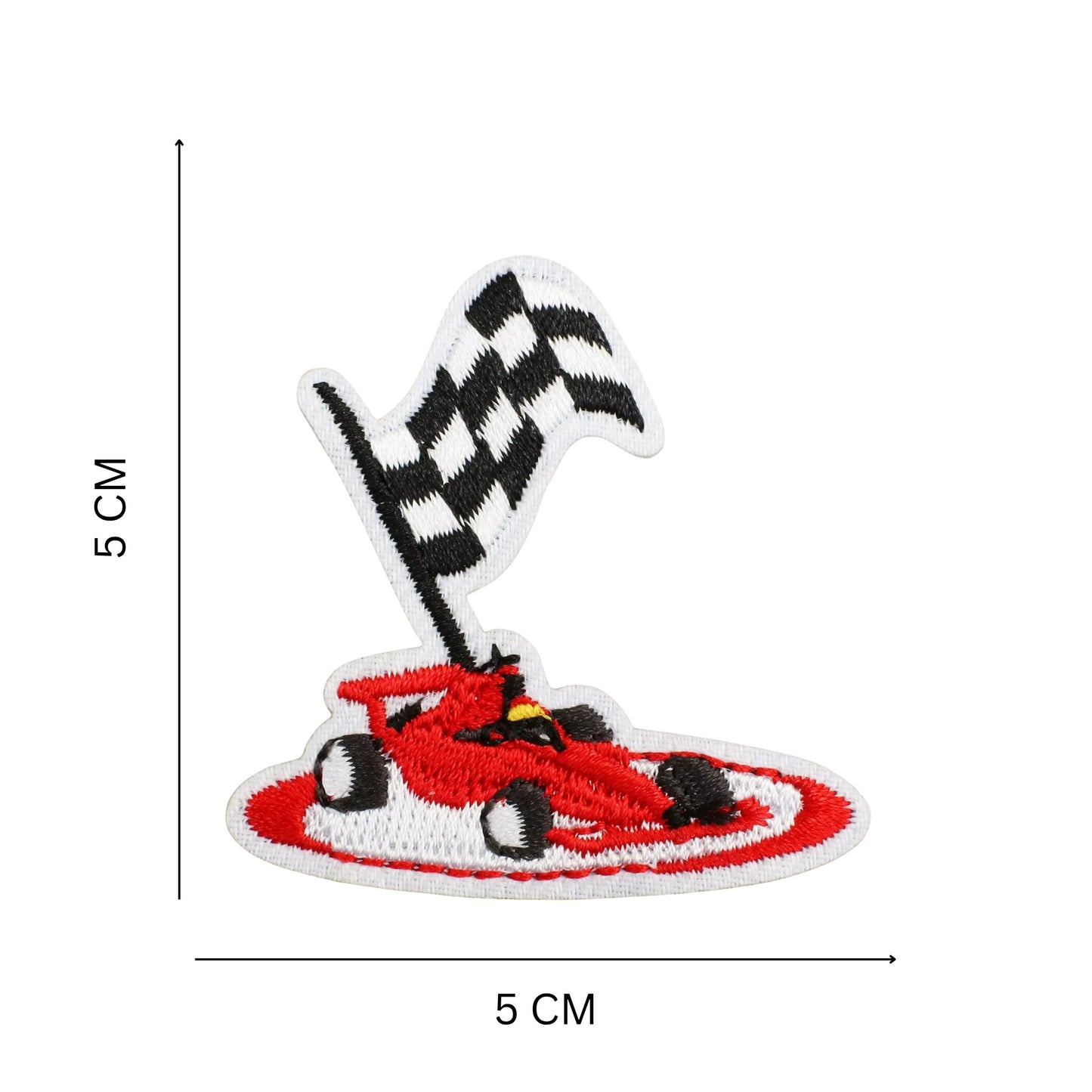 Racing Car Embroidered Iron On Patch - Set of 5