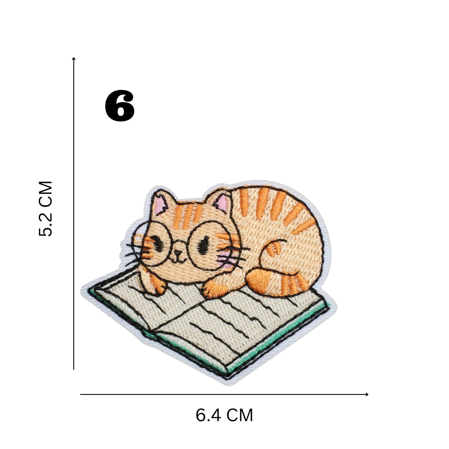Orange Cat Lover’s Embroidered Iron-On Patch Set – 16 Adorable Designs for DIY Customization
