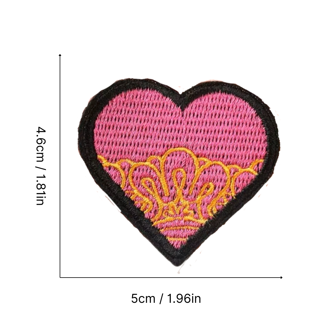 Iron-On/Sew-On Embroidered Heart Patches